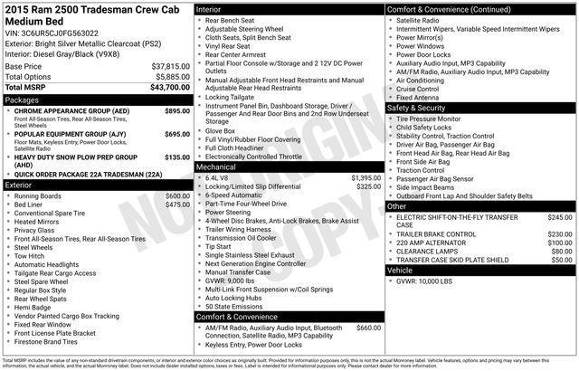 used 2015 Ram 2500 car, priced at $23,391