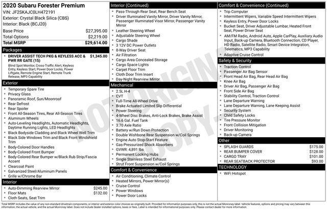 used 2020 Subaru Forester car, priced at $20,282