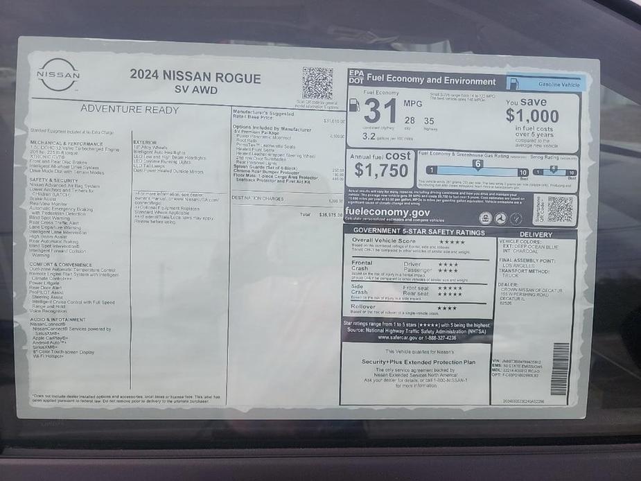 new 2024 Nissan Rogue car, priced at $34,396