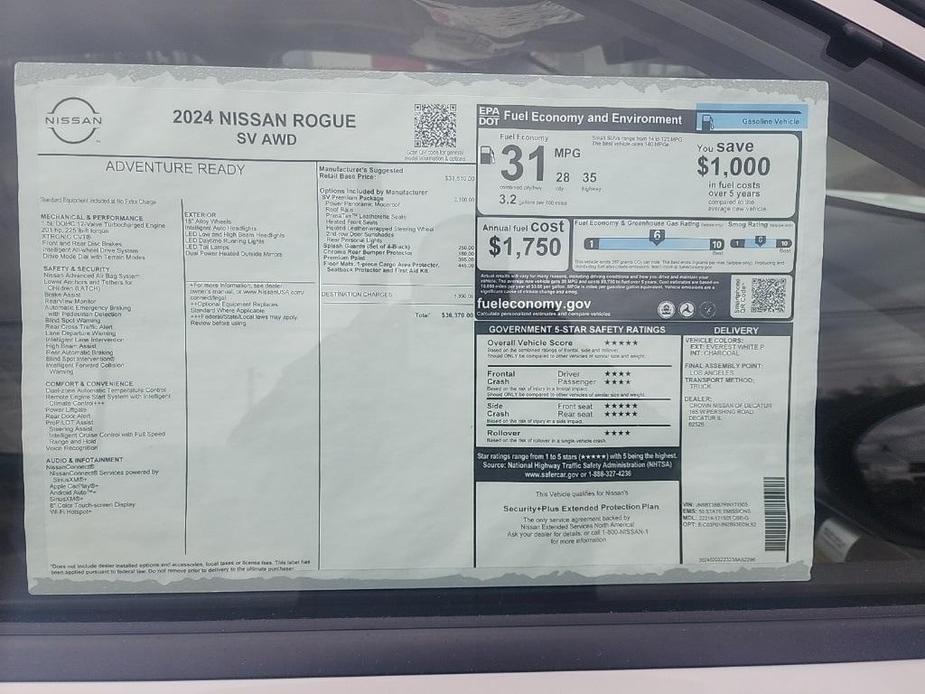 new 2024 Nissan Rogue car, priced at $34,752