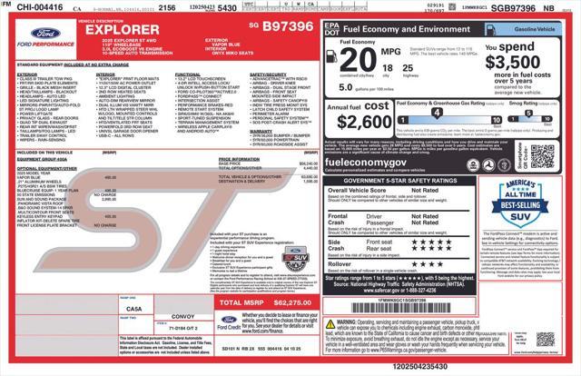 new 2025 Ford Explorer car, priced at $57,599