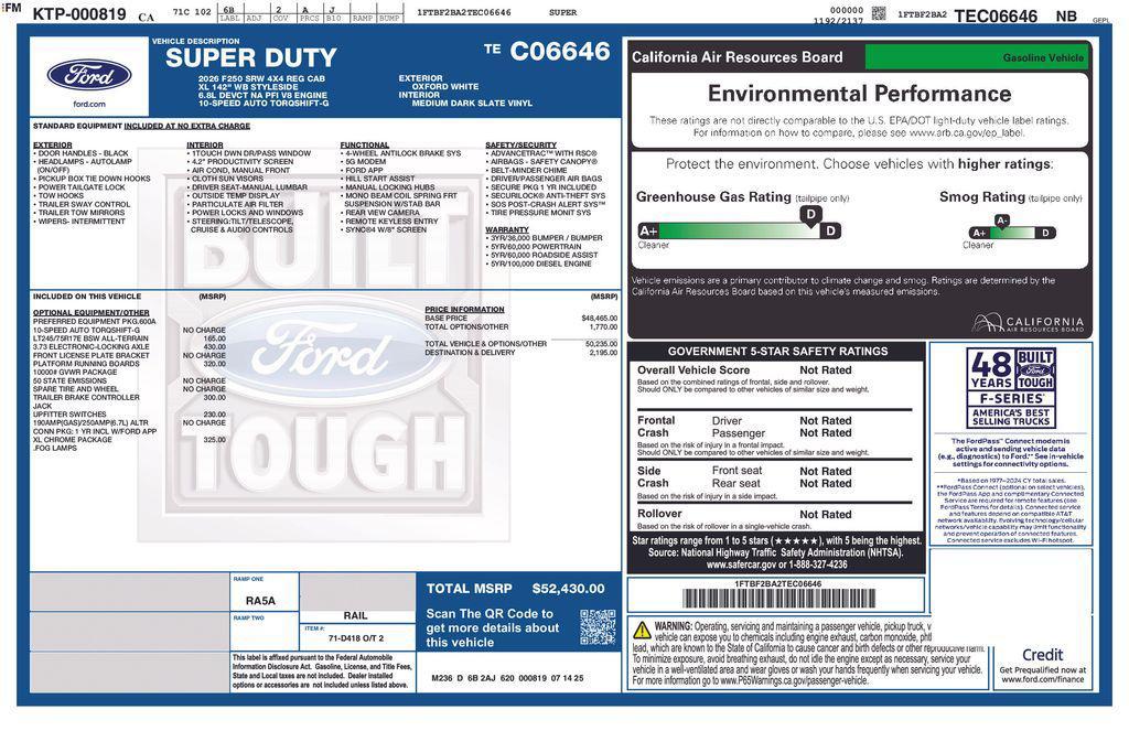 new 2026 Ford F-250 car, priced at $52,430