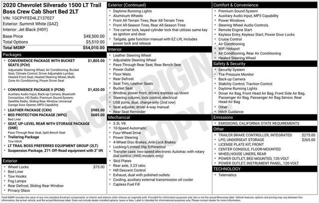 used 2020 Chevrolet Silverado 1500 car, priced at $36,500