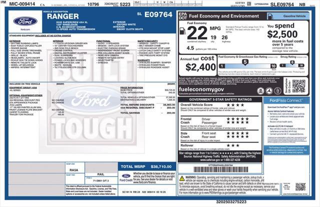 new 2025 Ford Ranger car, priced at $36,447