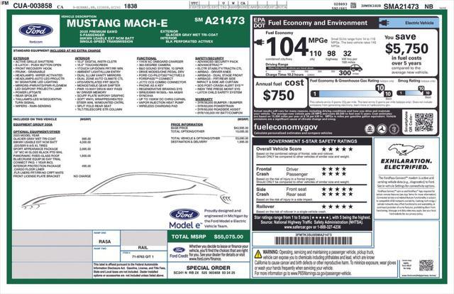 new 2025 Ford Mustang Mach-E car, priced at $54,075