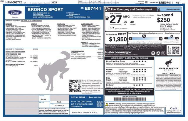 new 2025 Ford Bronco Sport car, priced at $37,692