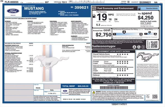new 2025 Ford Mustang car, priced at $69,743