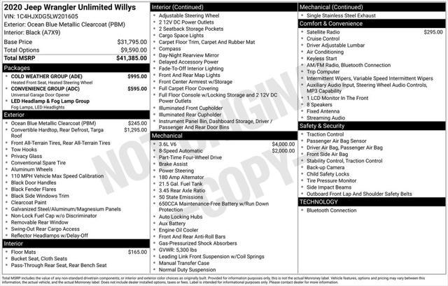 used 2020 Jeep Wrangler Unlimited car, priced at $30,000