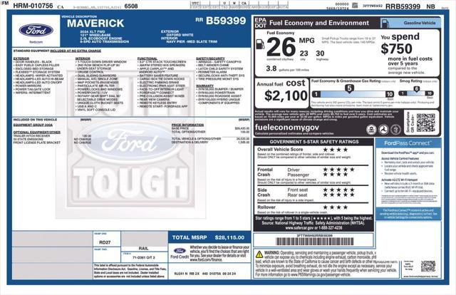 new 2024 Ford Maverick car, priced at $25,801