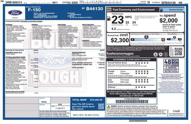 new 2025 Ford F-150 car, priced at $75,390