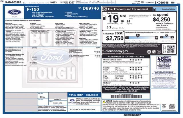 new 2025 Ford F-150 car, priced at $52,455