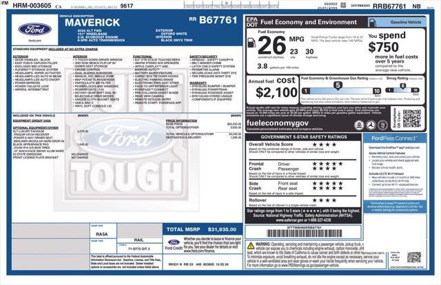 new 2024 Ford Maverick car, priced at $30,191