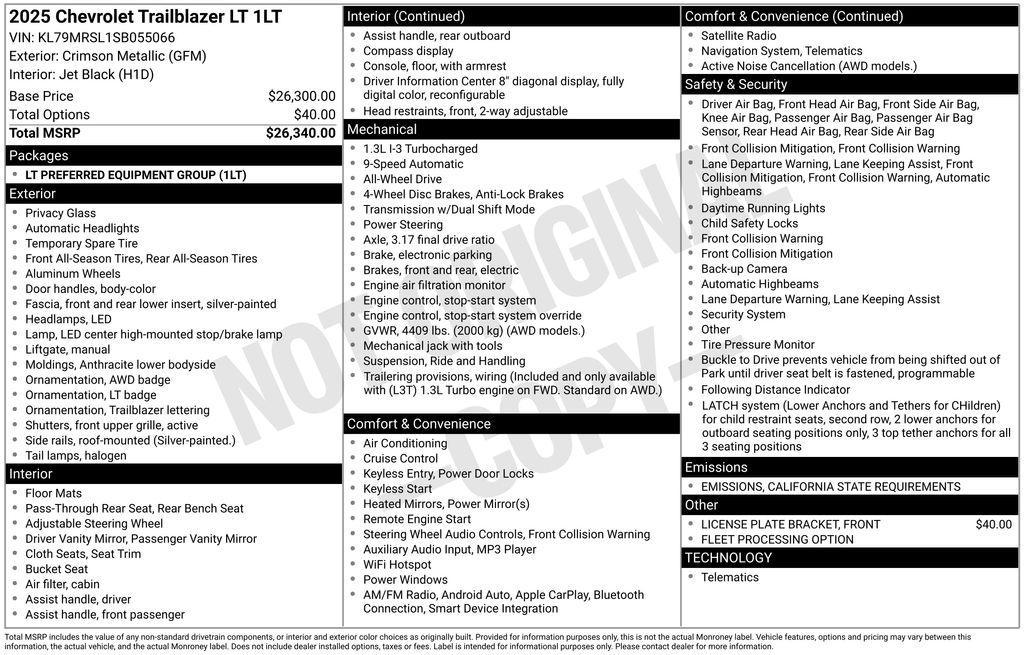 used 2025 Chevrolet TrailBlazer car, priced at $22,000