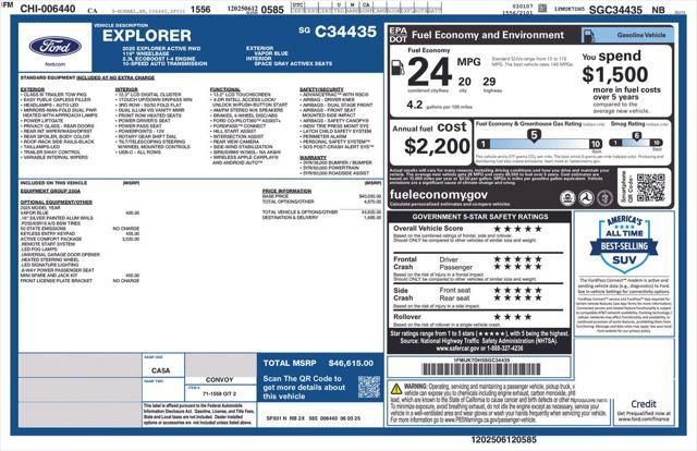 new 2025 Ford Explorer car, priced at $45,115