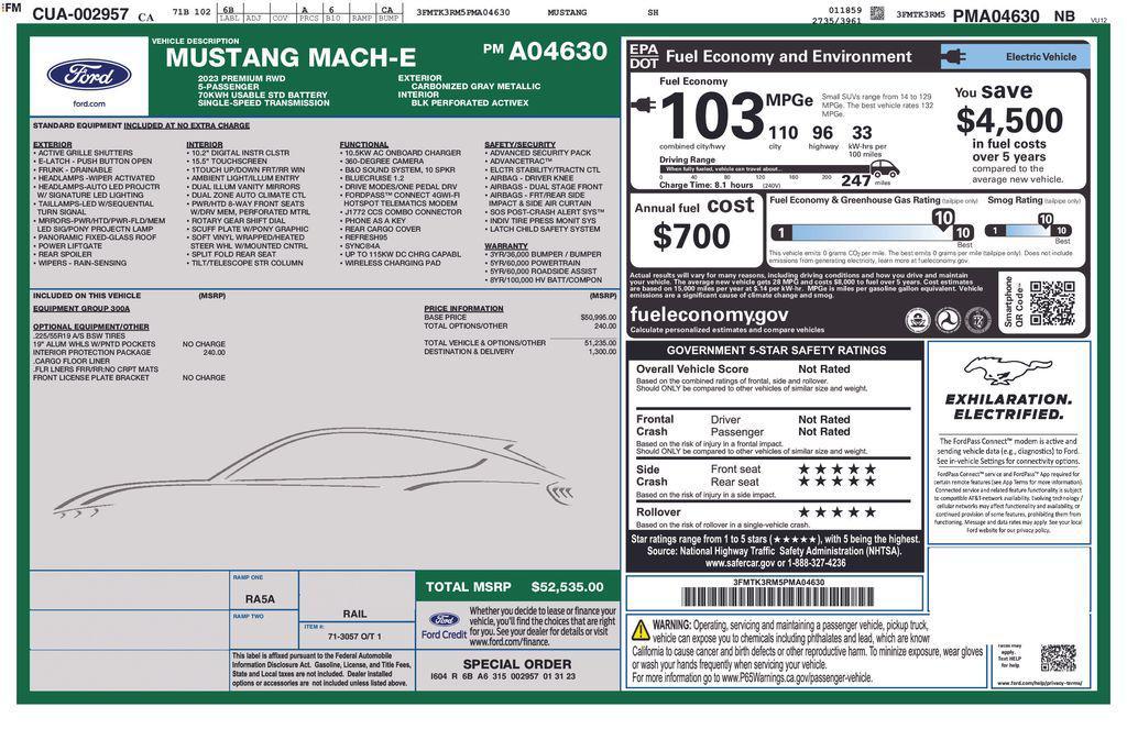 used 2023 Ford Mustang Mach-E car, priced at $26,536