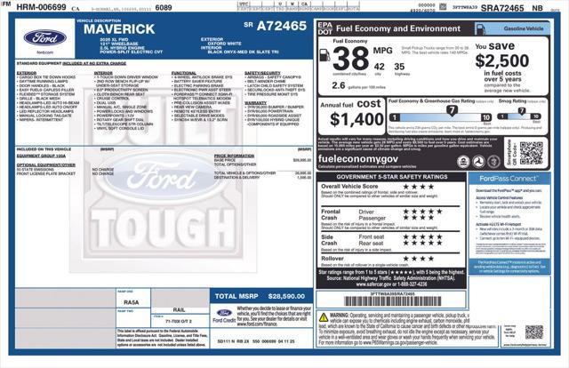 new 2025 Ford Maverick car, priced at $27,337