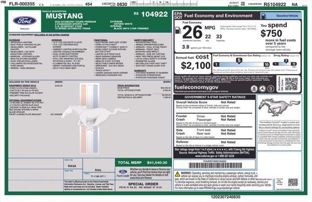 used 2024 Ford Mustang car, priced at $35,000