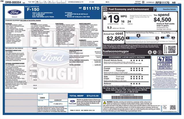 new 2024 Ford F-150 car, priced at $85,977