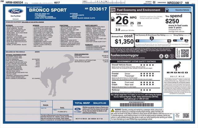 used 2022 Ford Bronco Sport car, priced at $26,500