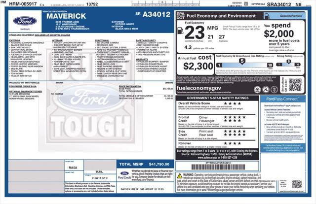 new 2025 Ford Maverick car, priced at $38,968