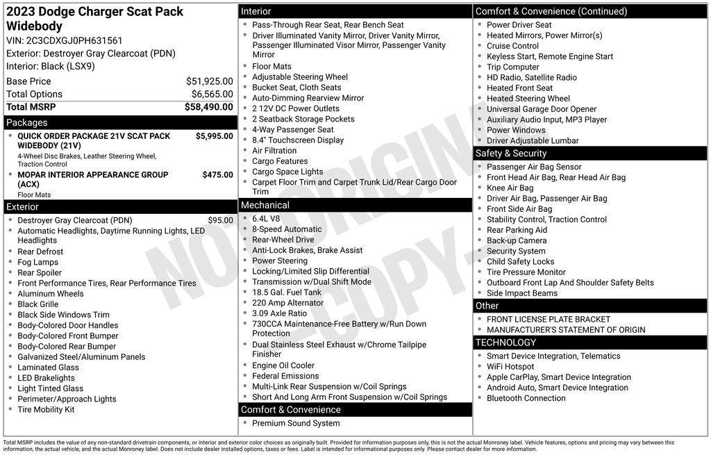 used 2023 Dodge Charger car, priced at $51,000