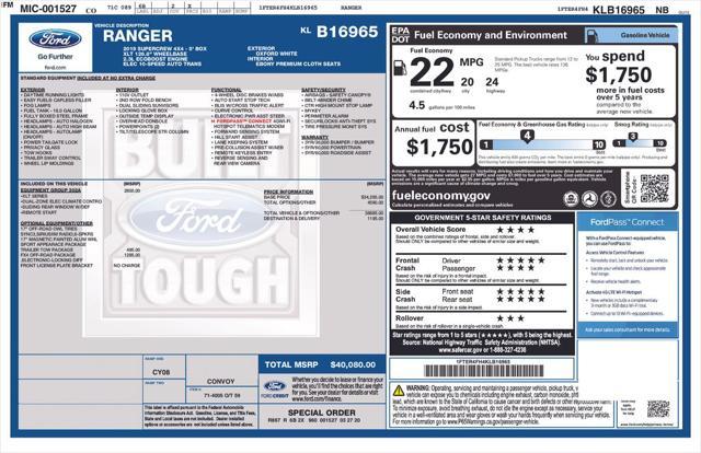 used 2019 Ford Ranger car, priced at $19,000