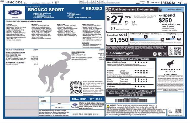 new 2025 Ford Bronco Sport car, priced at $34,795