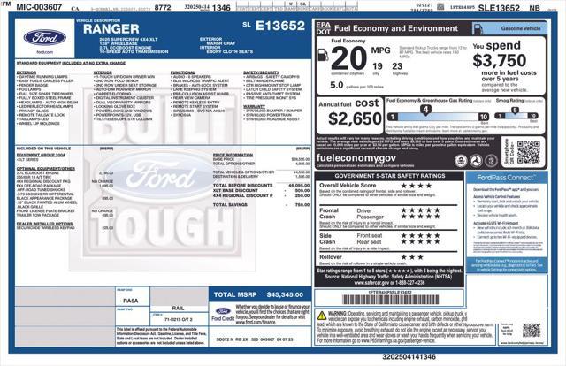 new 2025 Ford Ranger car, priced at $42,091