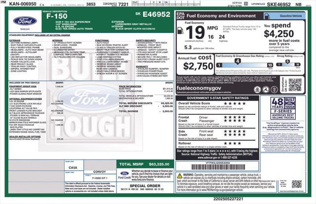 new 2025 Ford F-150 car, priced at $55,498