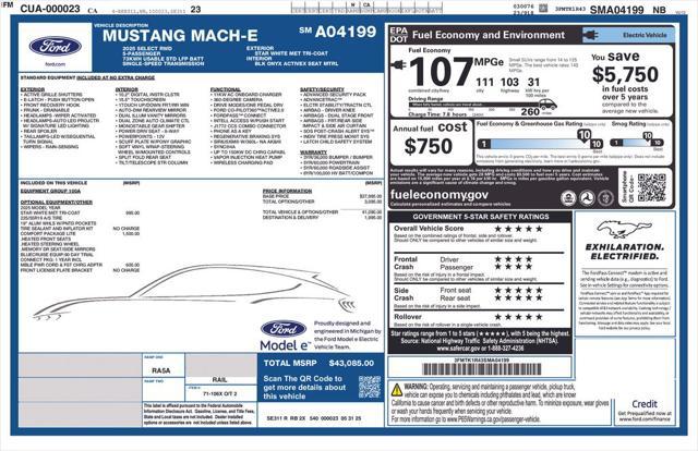 new 2025 Ford Mustang Mach-E car, priced at $42,085
