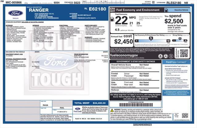 new 2024 Ford Ranger car, priced at $32,426