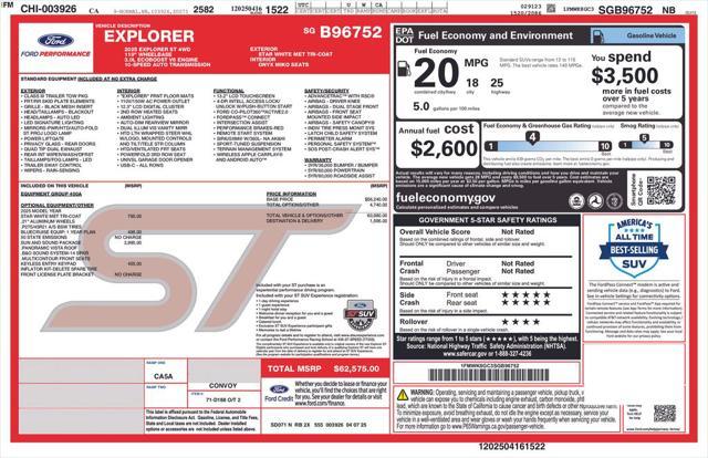 new 2025 Ford Explorer car, priced at $57,860
