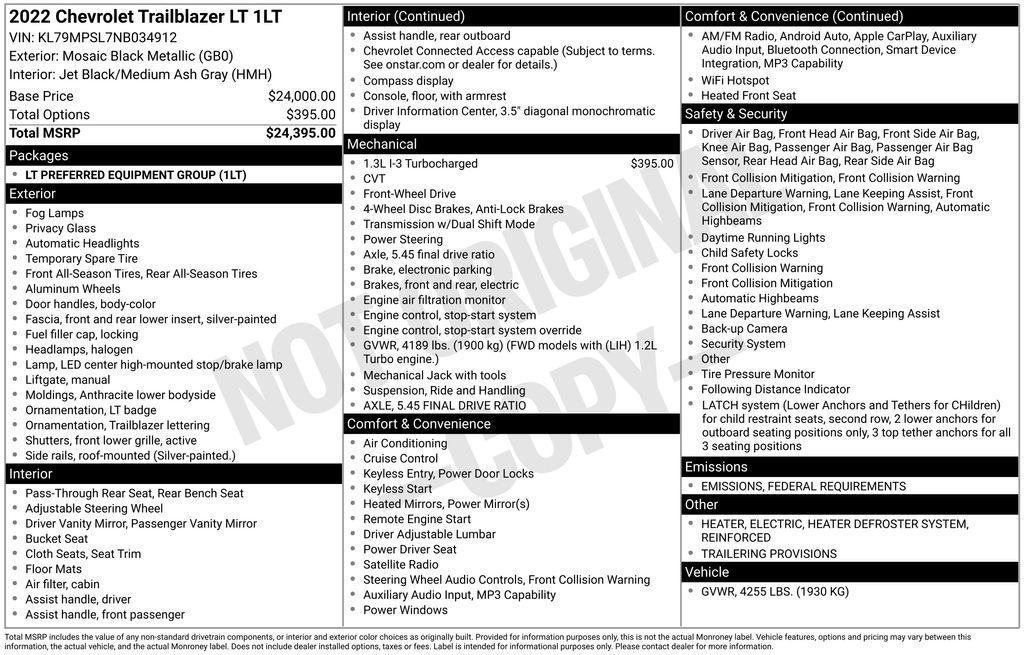 used 2022 Chevrolet TrailBlazer car, priced at $18,200