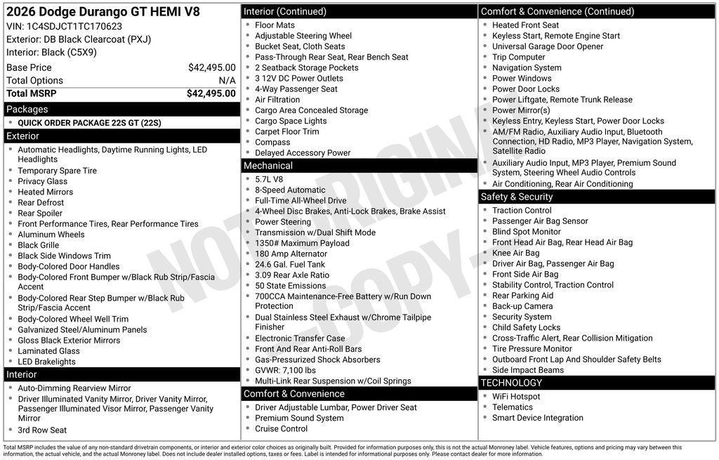 new 2026 Dodge Durango car