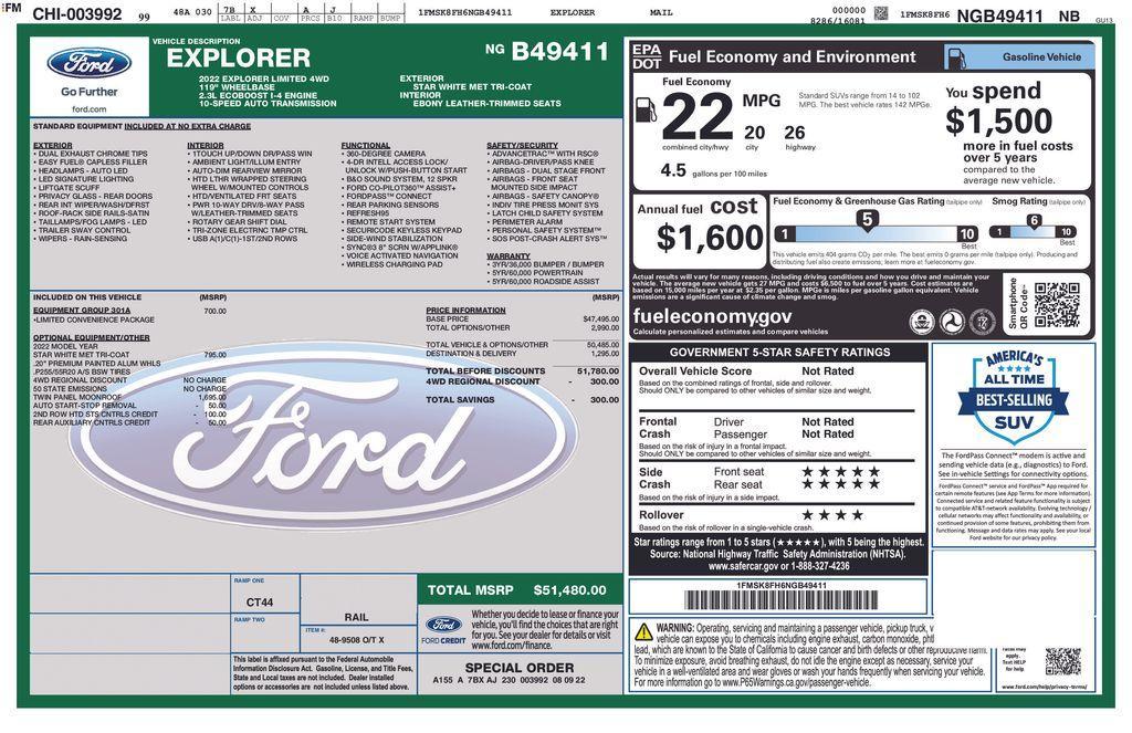 used 2022 Ford Explorer car, priced at $28,700