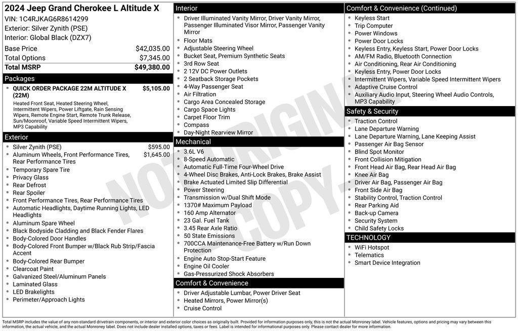 new 2024 Jeep Grand Cherokee L car, priced at $47,514