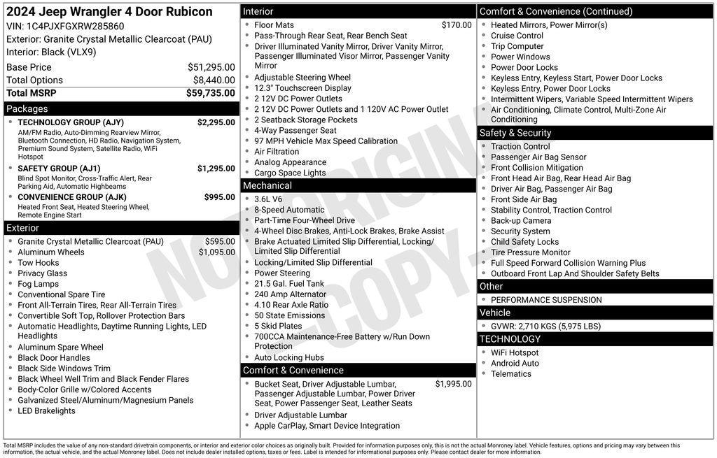 new 2024 Jeep Wrangler car, priced at $60,282