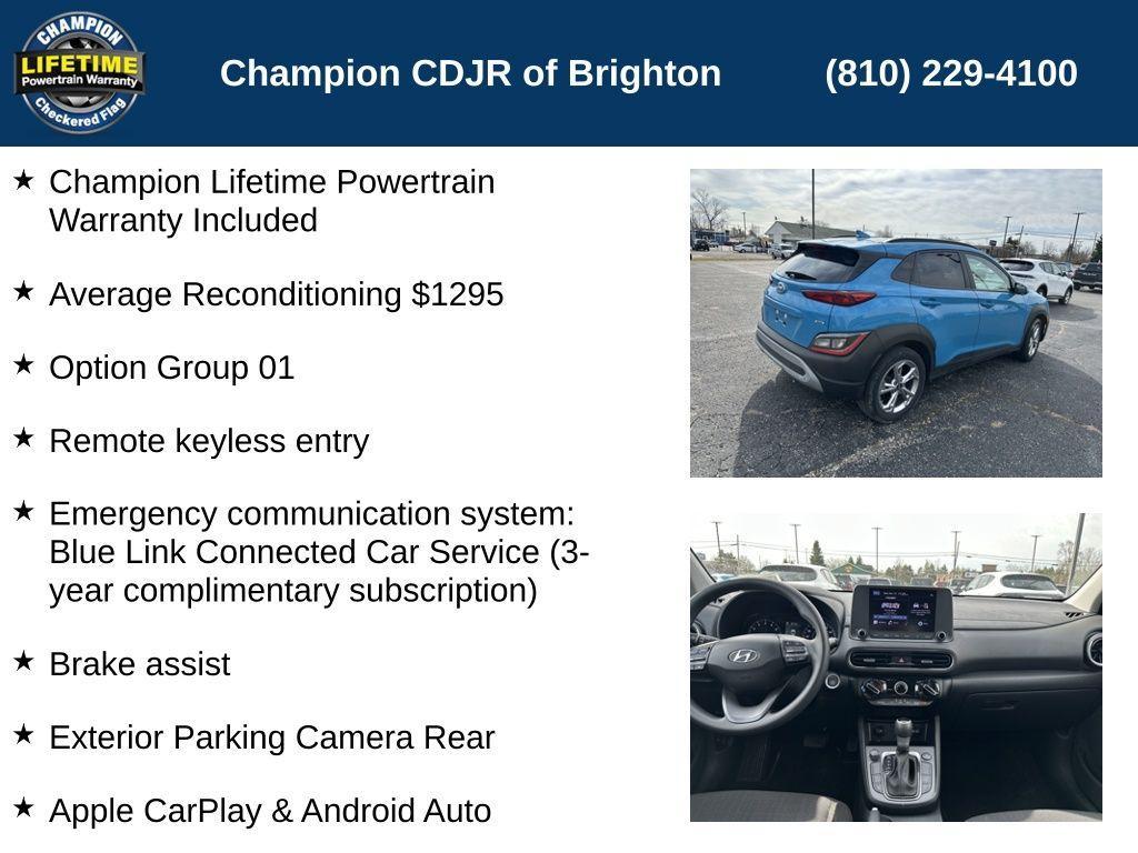 used 2022 Hyundai Kona car, priced at $19,595