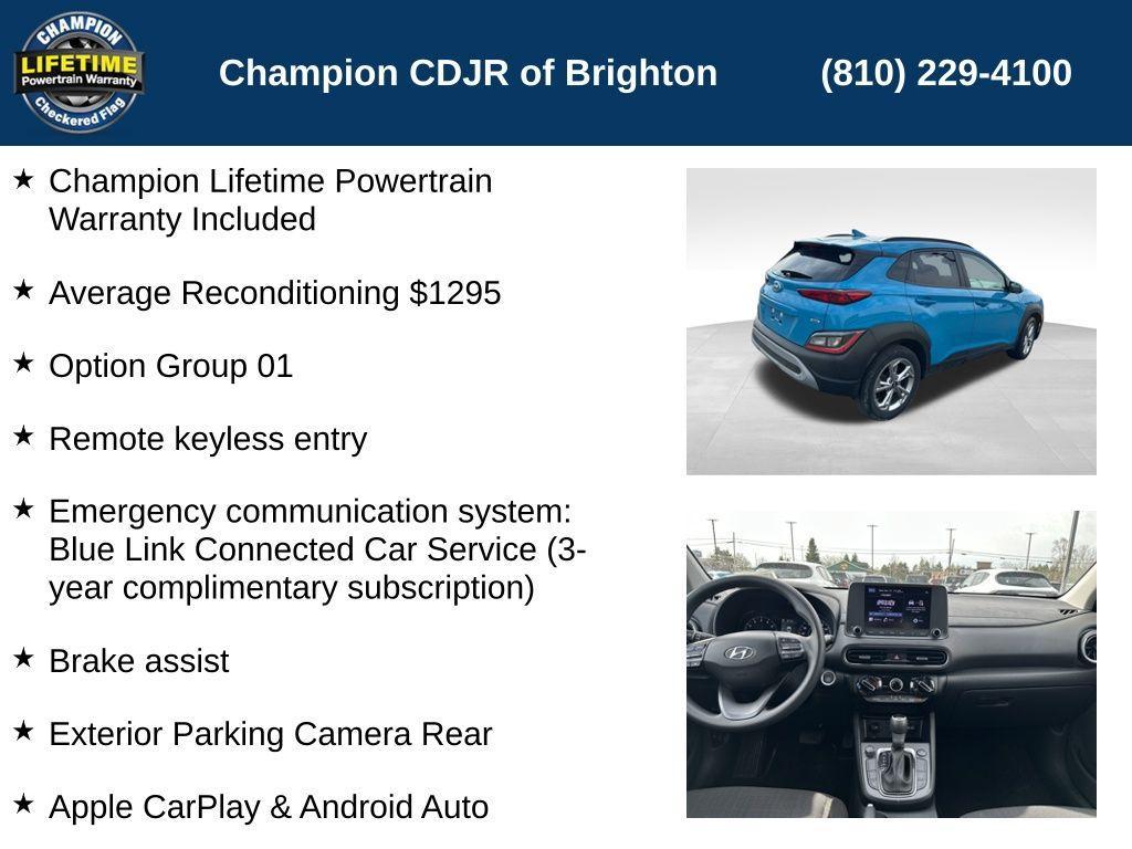 used 2022 Hyundai Kona car, priced at $19,595