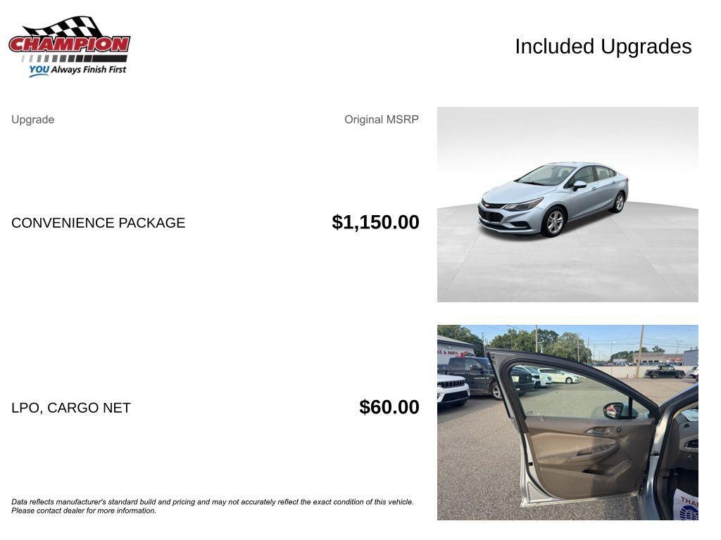 used 2017 Chevrolet Cruze car, priced at $6,500