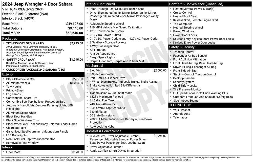 new 2024 Jeep Wrangler car, priced at $55,601