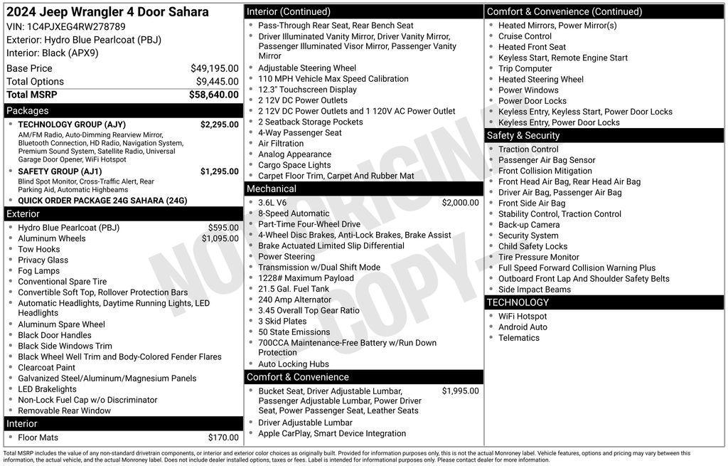 new 2024 Jeep Wrangler car, priced at $55,601