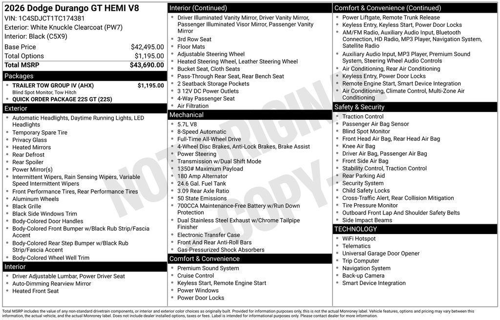 new 2026 Dodge Durango car