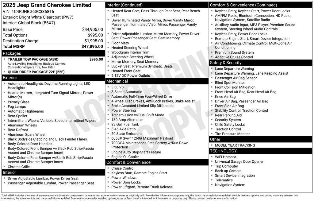 new 2025 Jeep Grand Cherokee car, priced at $38,697