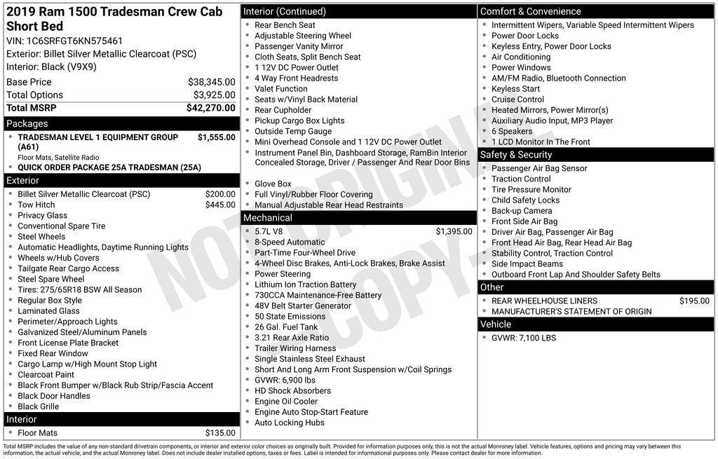 used 2019 Ram 1500 car, priced at $25,300