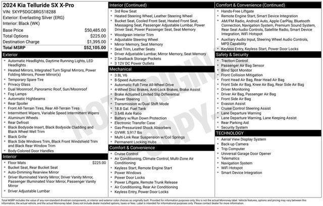 new 2024 Kia Telluride car, priced at $45,999