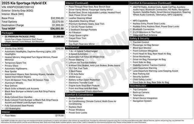 new 2025 Kia Sportage Hybrid car, priced at $34,585
