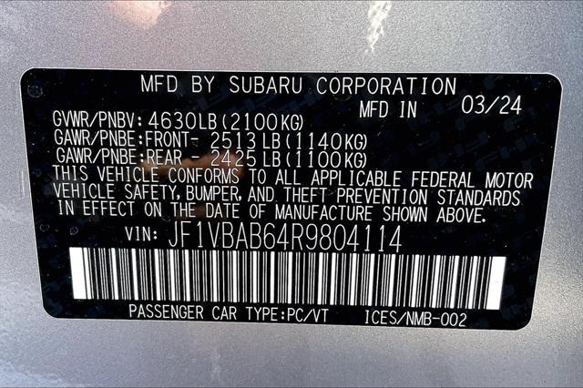 new 2024 Subaru WRX car, priced at $34,691