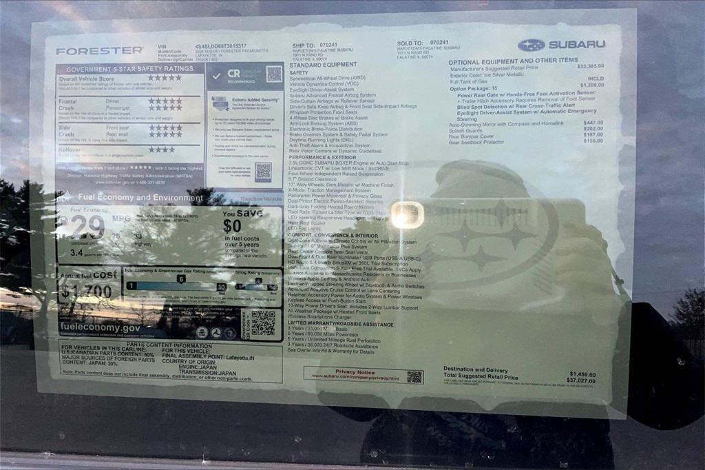 new 2026 Subaru Forester car, priced at $35,202