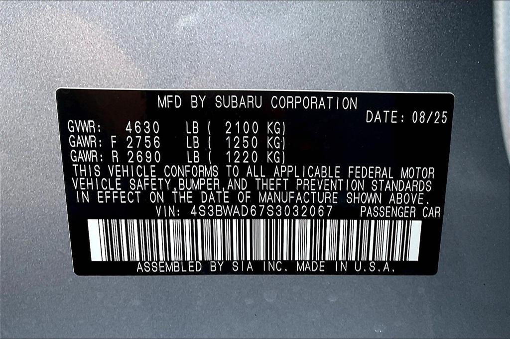 new 2025 Subaru Legacy car, priced at $31,924